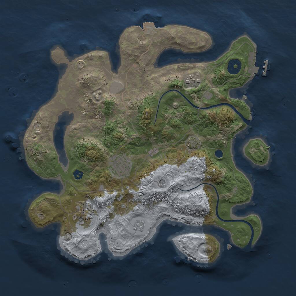 Rust Map: Procedural Map, Size: 3000, Seed: 1772835910, 8 Monuments