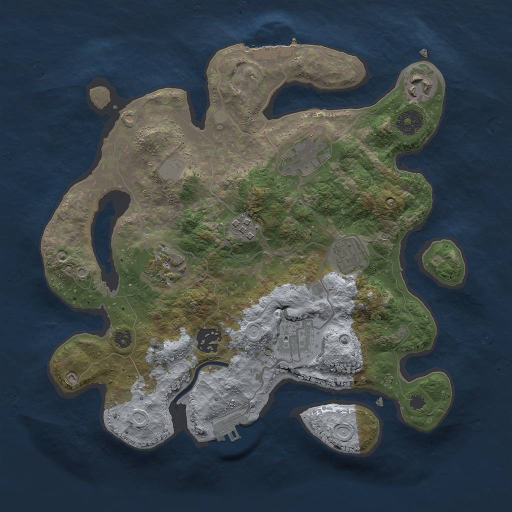Rust Map: Procedural Map, Size: 3000, Seed: 1772835910, 14 Monuments