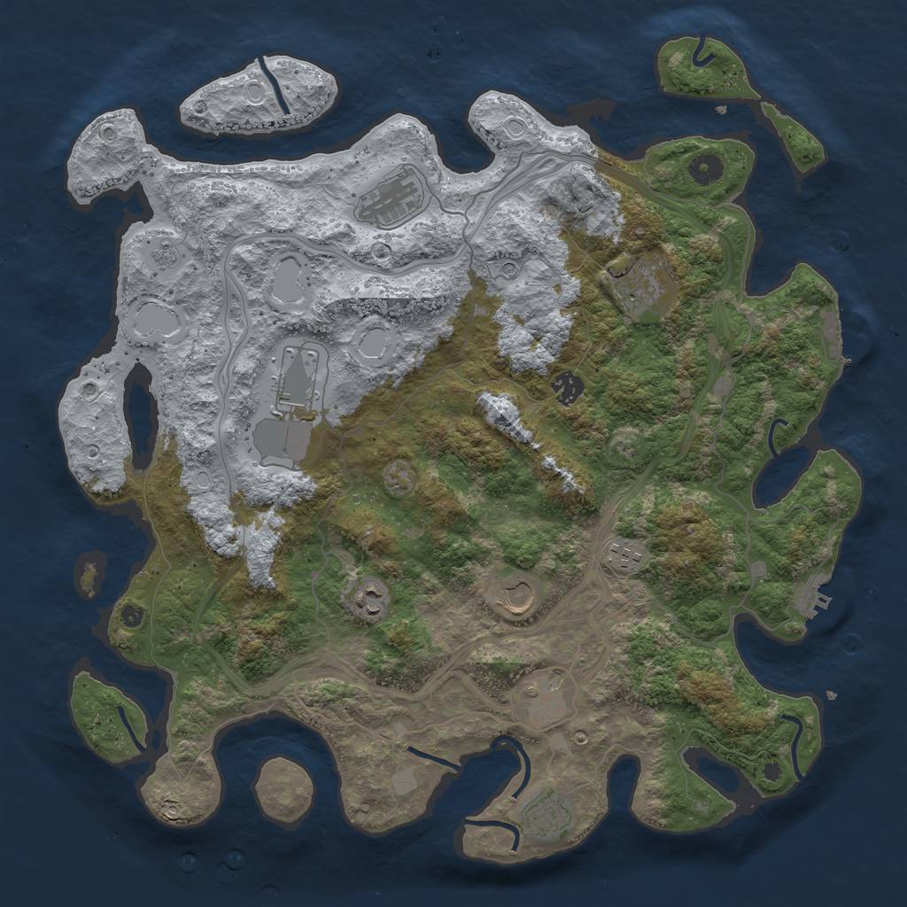 Rust Map: Procedural Map, Size: 4250, Seed: 12457, 18 Monuments