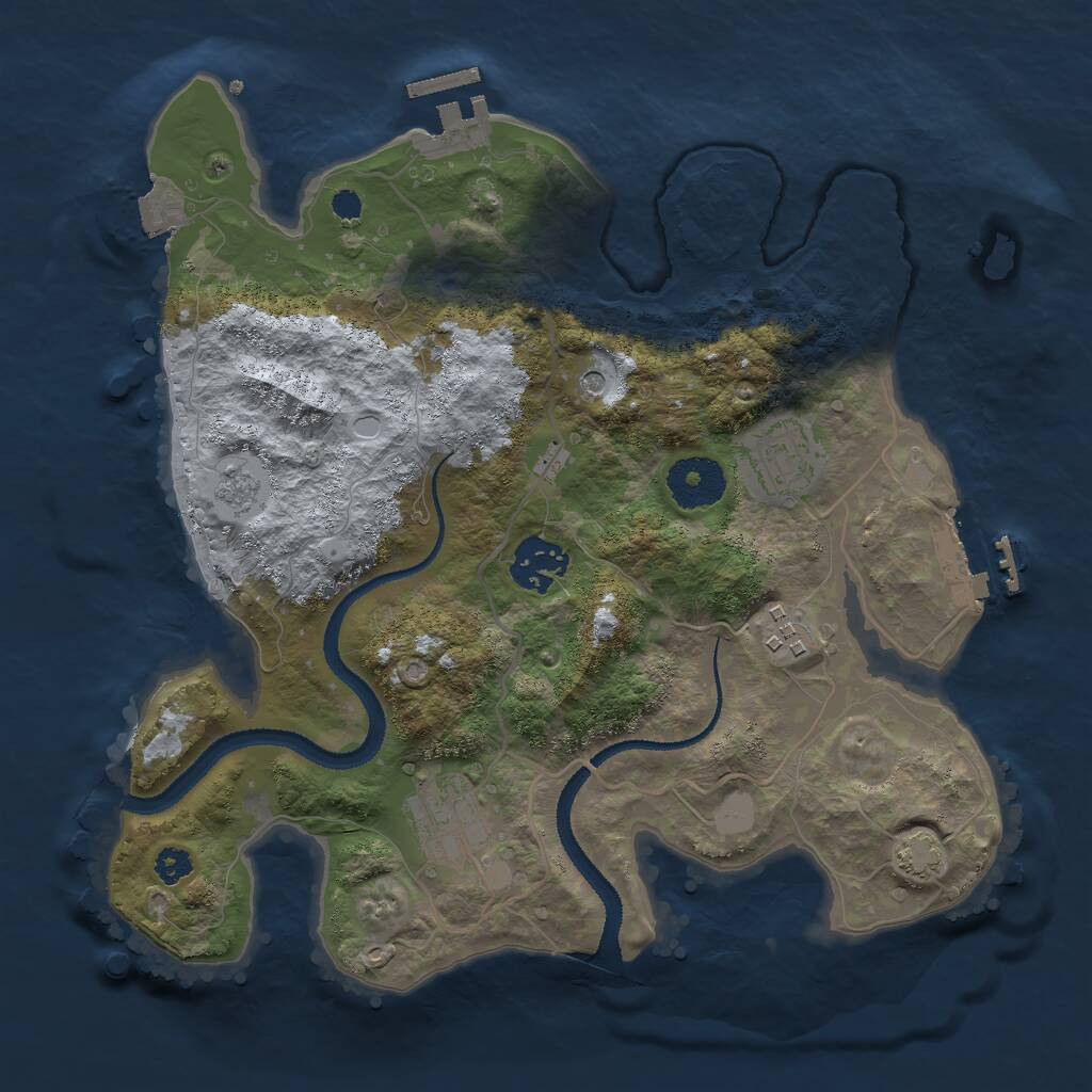 Rust Map: Procedural Map, Size: 3000, Seed: 1656747815, 10 Monuments