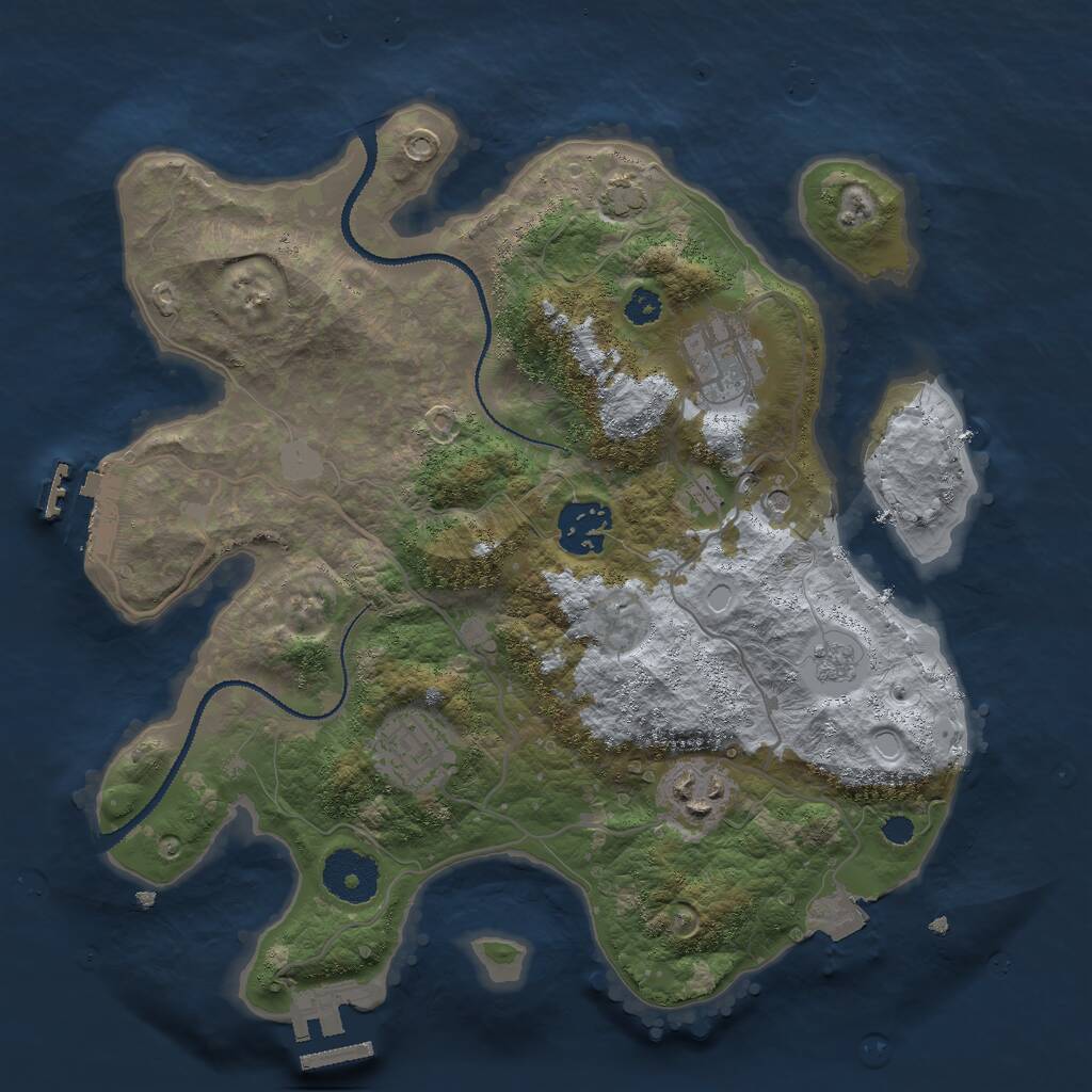 Rust Map: Procedural Map, Size: 3000, Seed: 1584435263, 10 Monuments