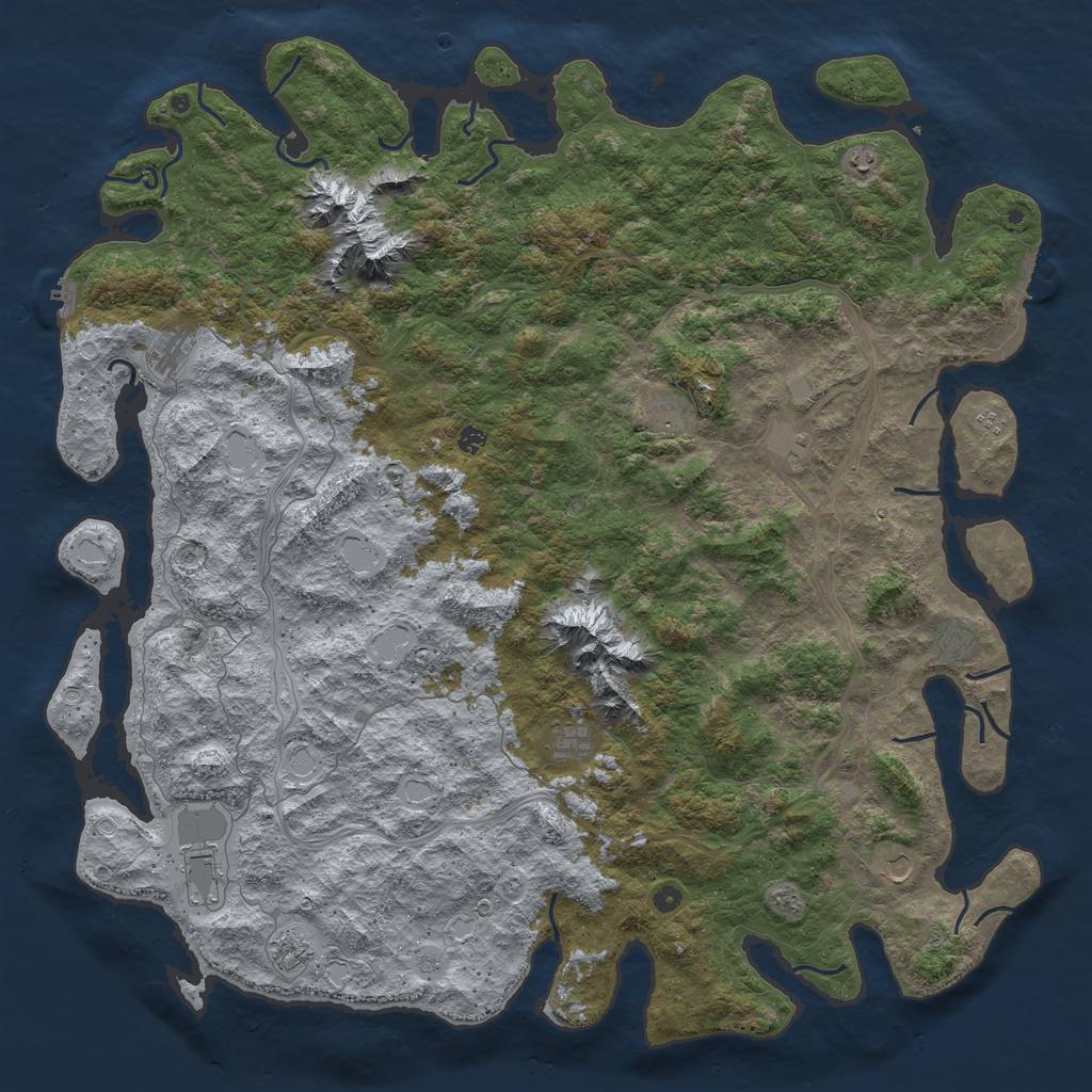 Rust Map: Procedural Map, Size: 6000, Seed: 43645, 20 Monuments