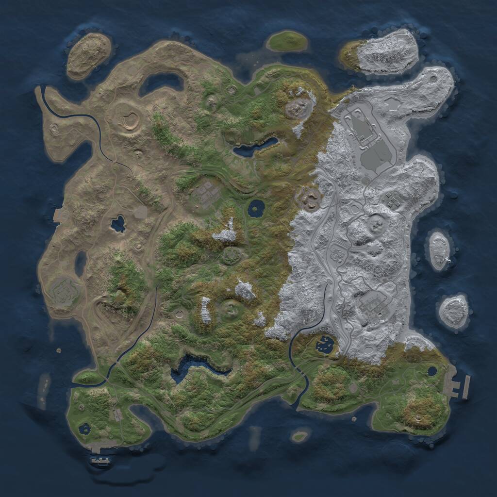 Rust Map: Procedural Map, Size: 4250, Seed: 1658549618, 14 Monuments