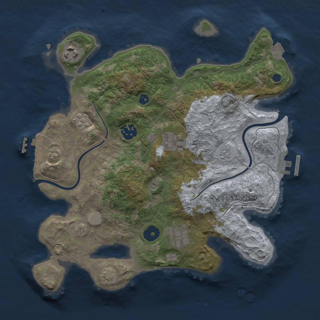 Rust Map: Procedural Map, Size: 3100, Seed: 365165669, 11 Monuments