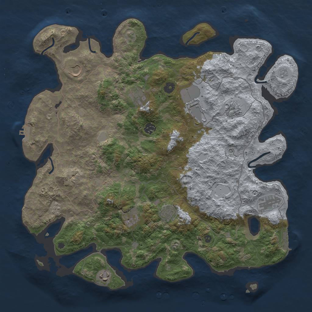 Rust Map: Procedural Map, Size: 4200, Seed: 12121, 19 Monuments