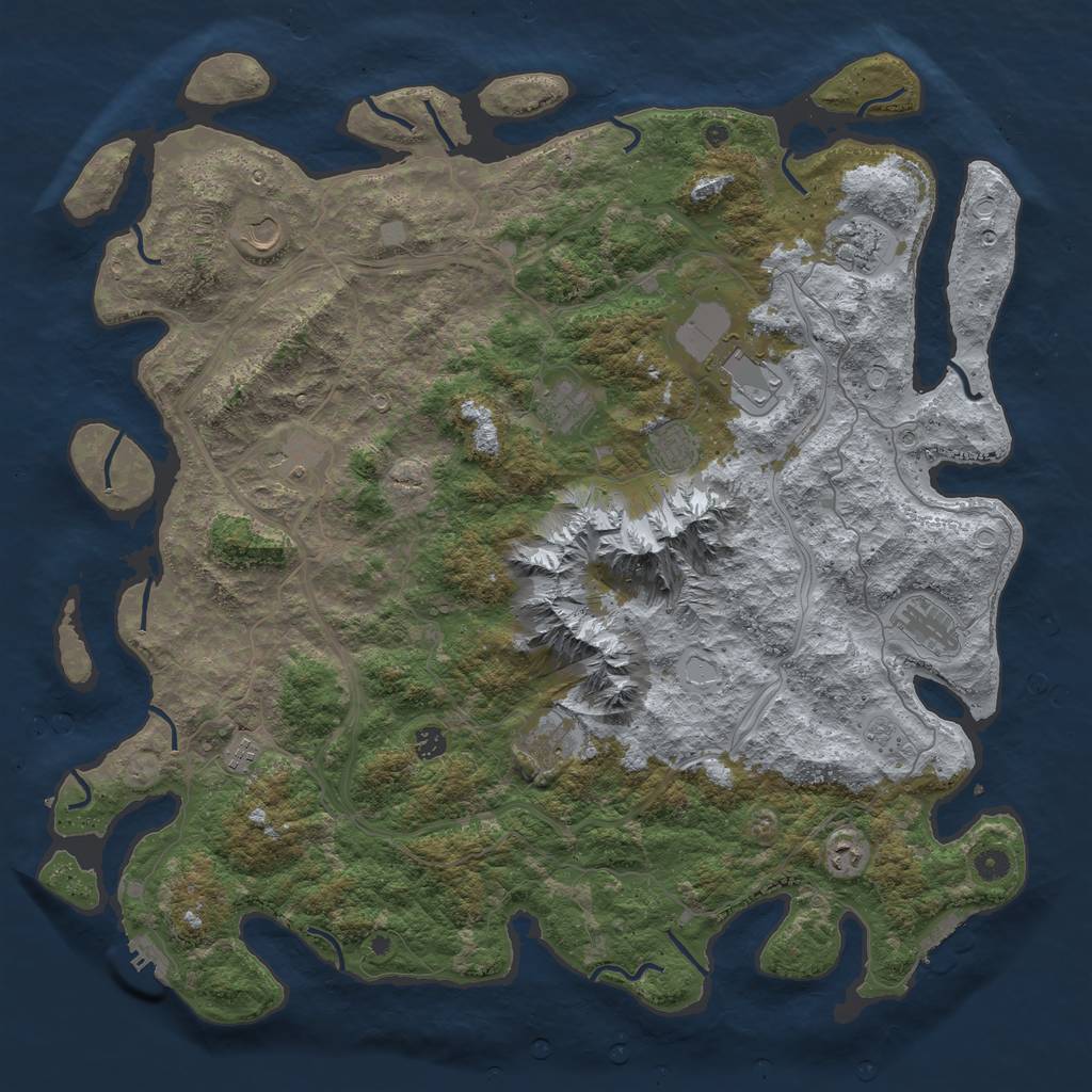 Rust Map: Procedural Map, Size: 5000, Seed: 265986535, 20 Monuments