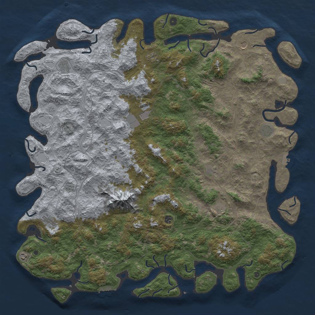 Rust Map: Procedural Map, Size: 6000, Seed: 766757645, 20 Monuments