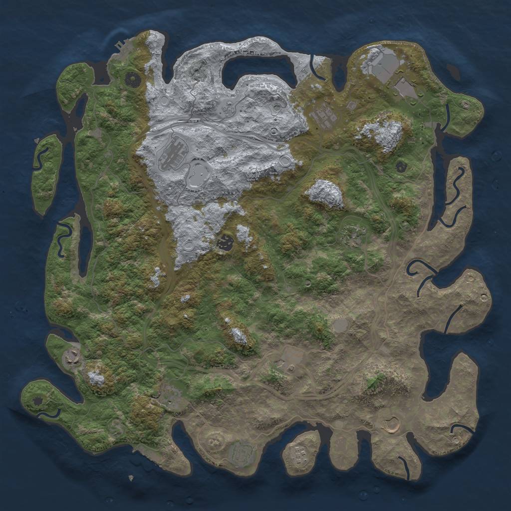 Rust Map: Procedural Map, Size: 4700, Seed: 1192413725, 20 Monuments