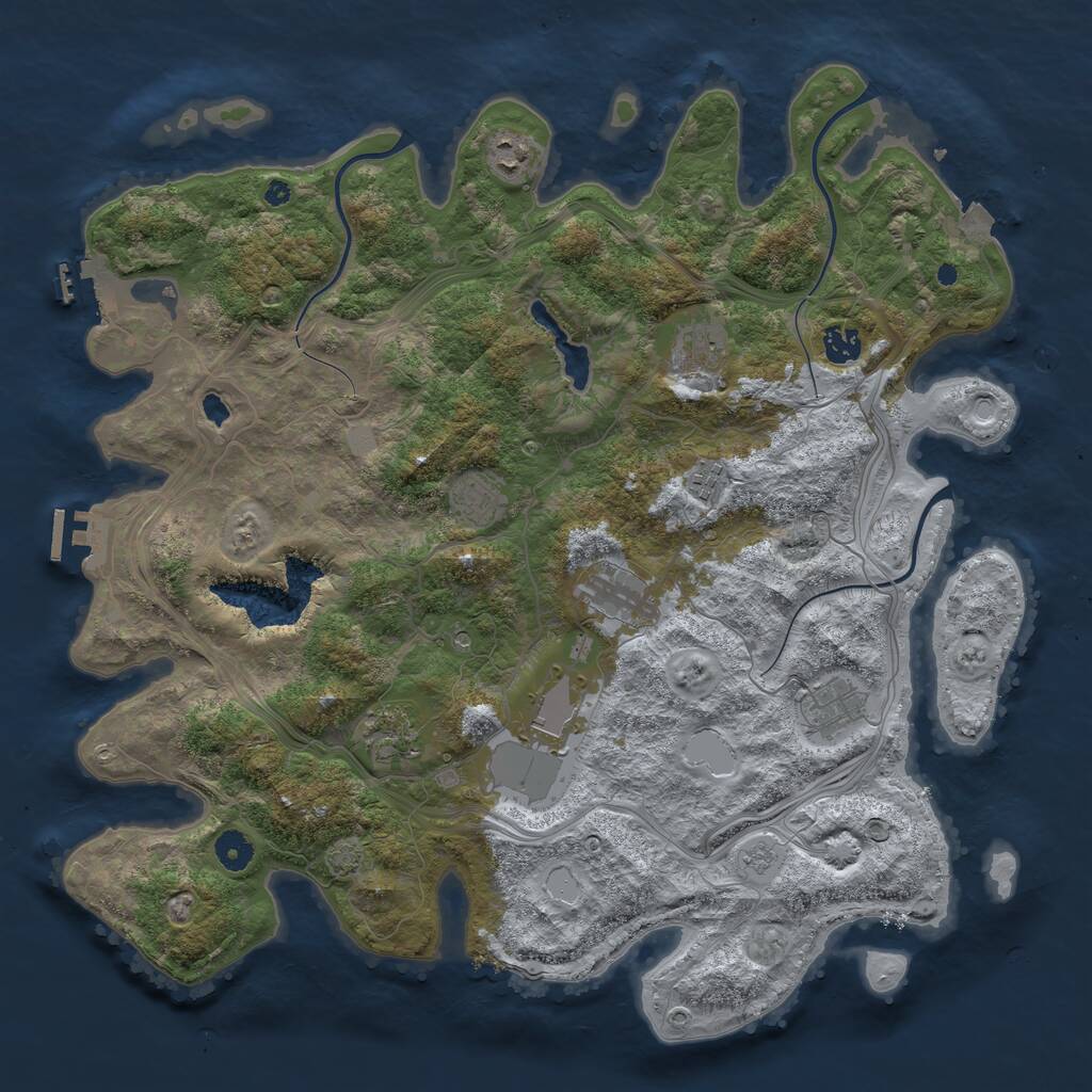 Rust Map: Procedural Map, Size: 4250, Seed: 1027102713, 15 Monuments