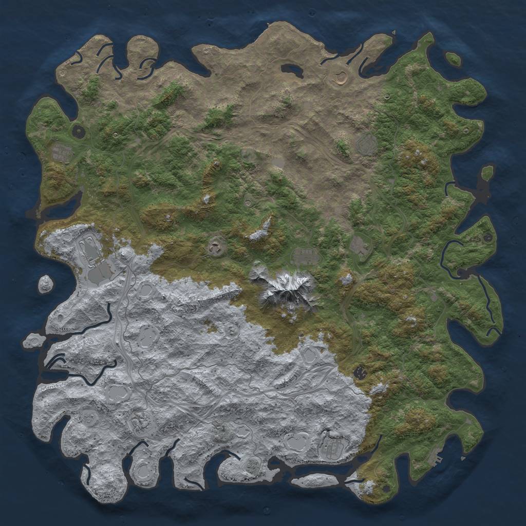 Rust Map: Procedural Map, Size: 6000, Seed: 568598, 20 Monuments