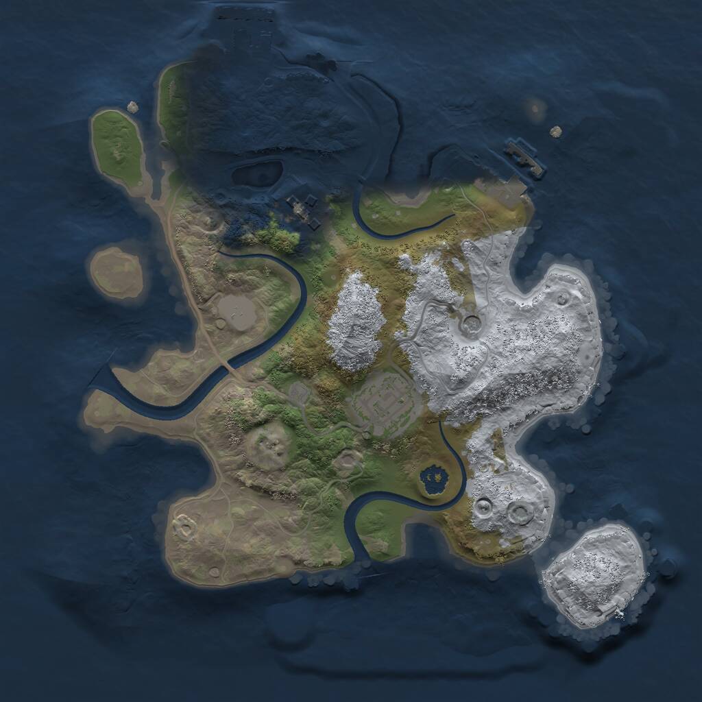 Rust Map: Procedural Map, Size: 2500, Seed: 191104226, 6 Monuments