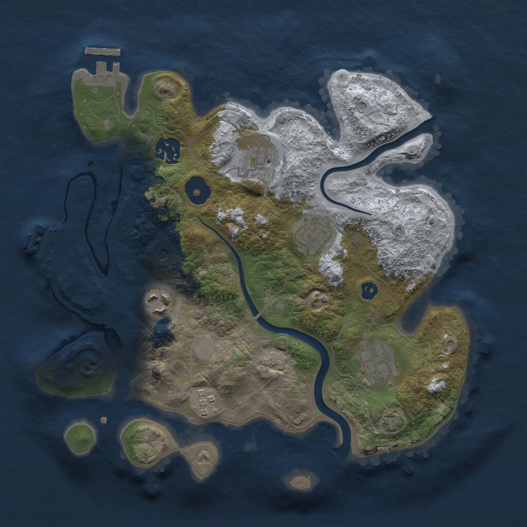 Rust Map: Procedural Map, Size: 3000, Seed: 2109475079, 11 Monuments
