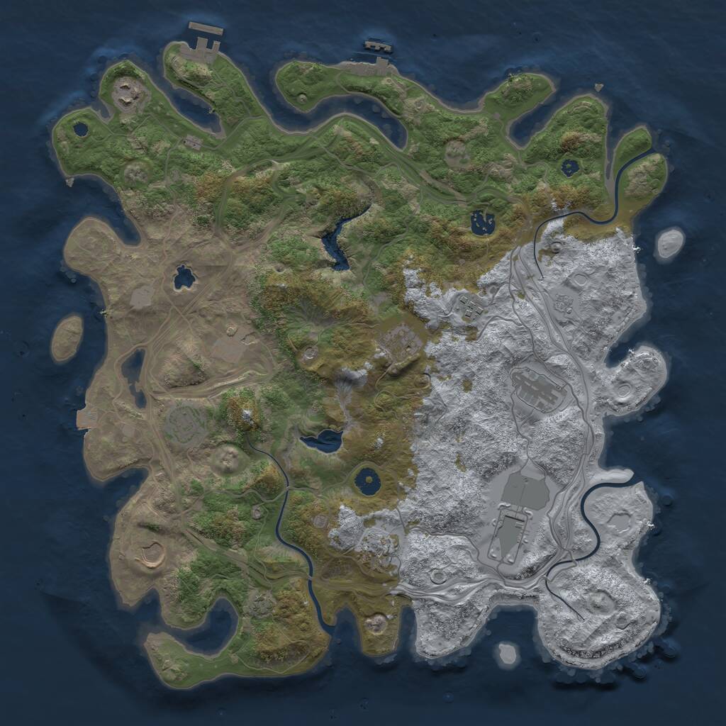 Rust Map: Procedural Map, Size: 4250, Seed: 919338665, 16 Monuments