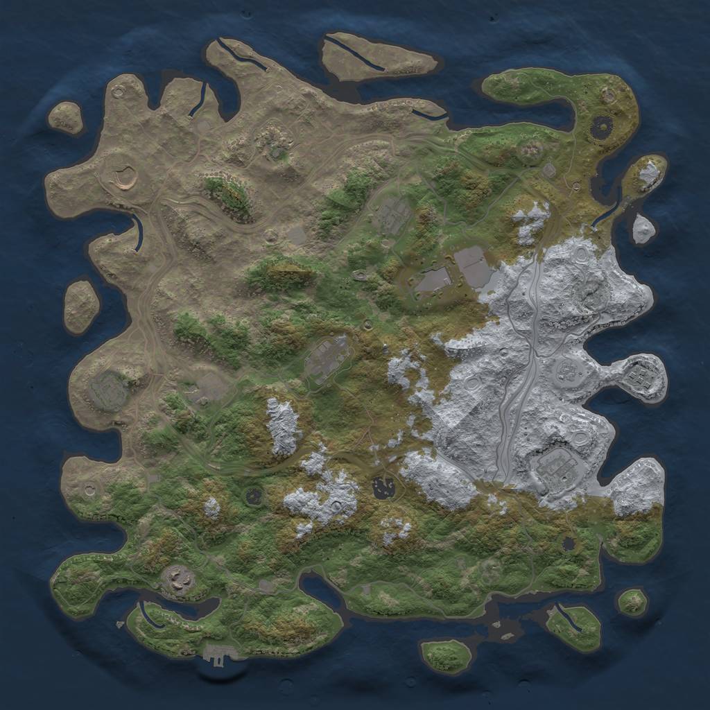 Rust Map: Procedural Map, Size: 4500, Seed: 1921033117, 17 Monuments
