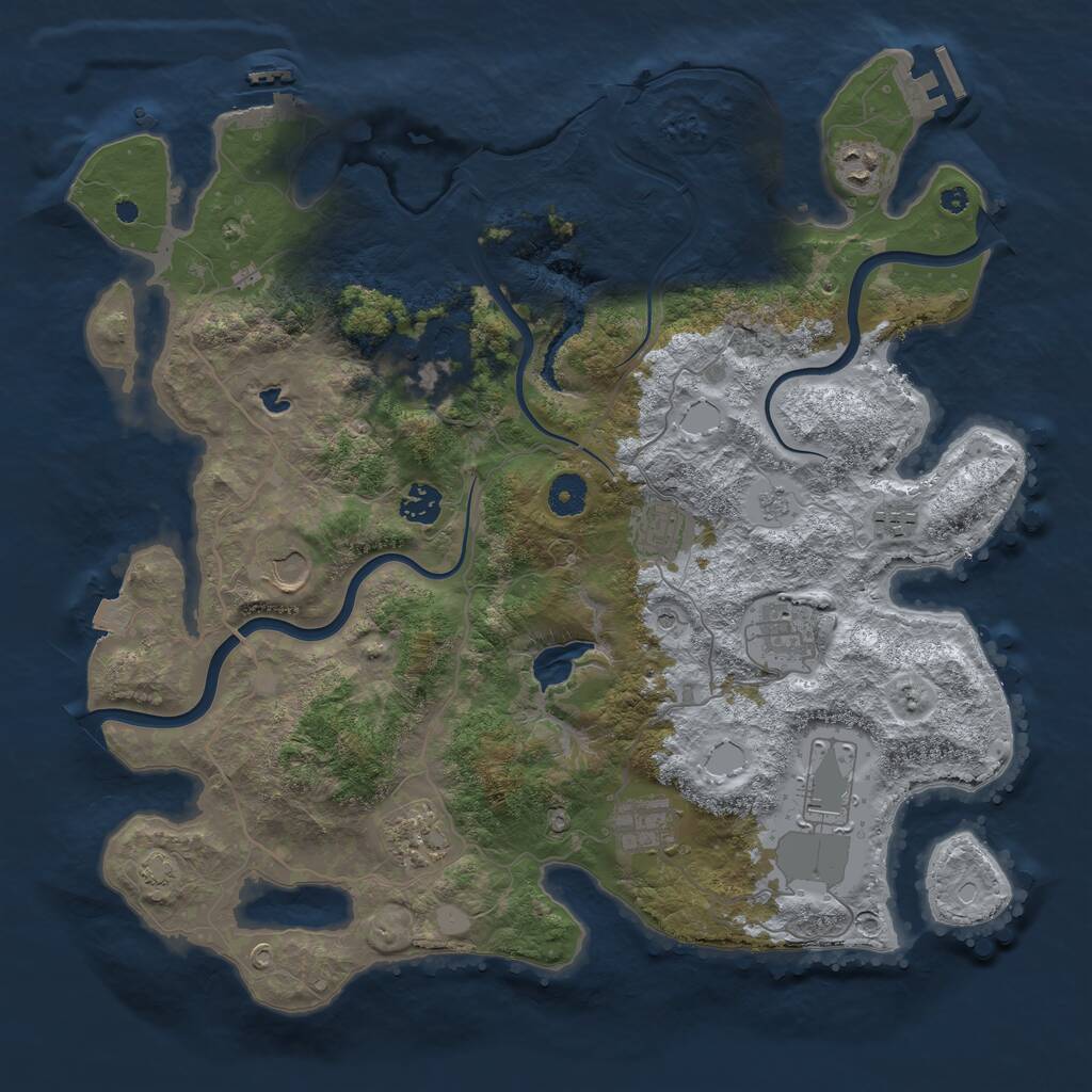 Rust Map: Procedural Map, Size: 4000, Seed: 365165669, 16 Monuments