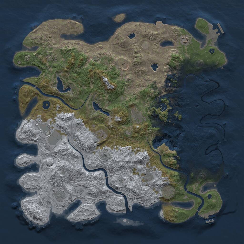 Rust Map: Procedural Map, Size: 4500, Seed: 4250, 17 Monuments