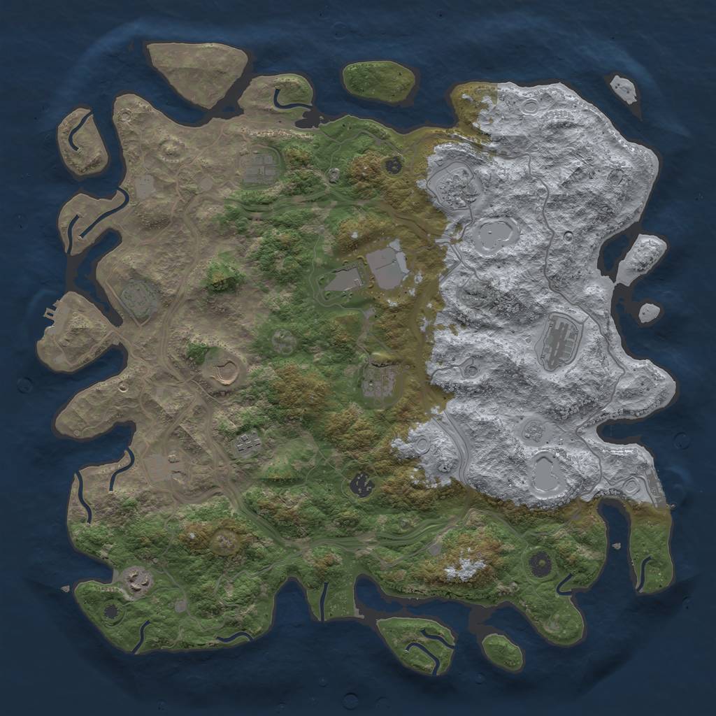 Rust Map: Procedural Map, Size: 4500, Seed: 733686108, 20 Monuments