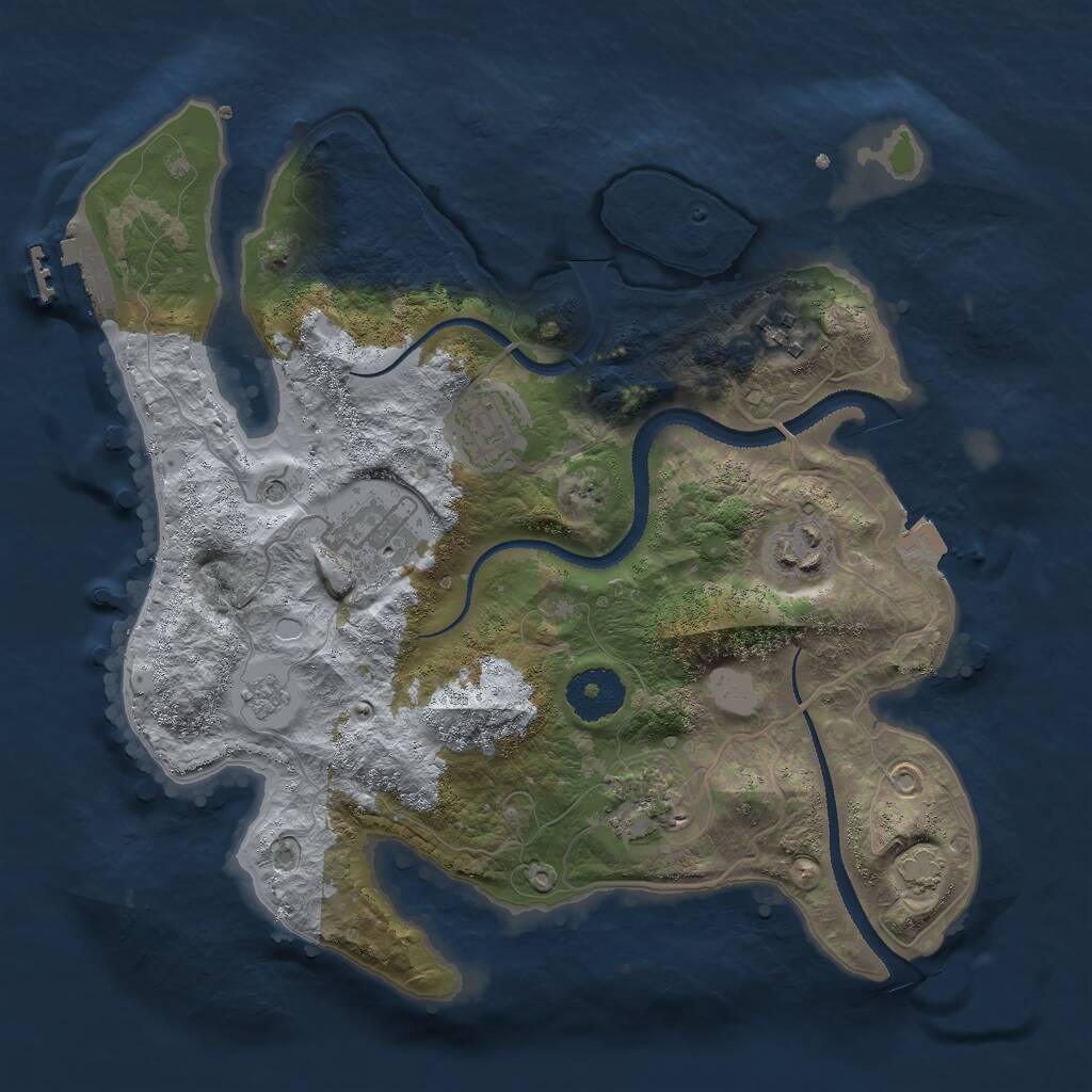 Rust Map: Procedural Map, Size: 3000, Seed: 82284, 10 Monuments