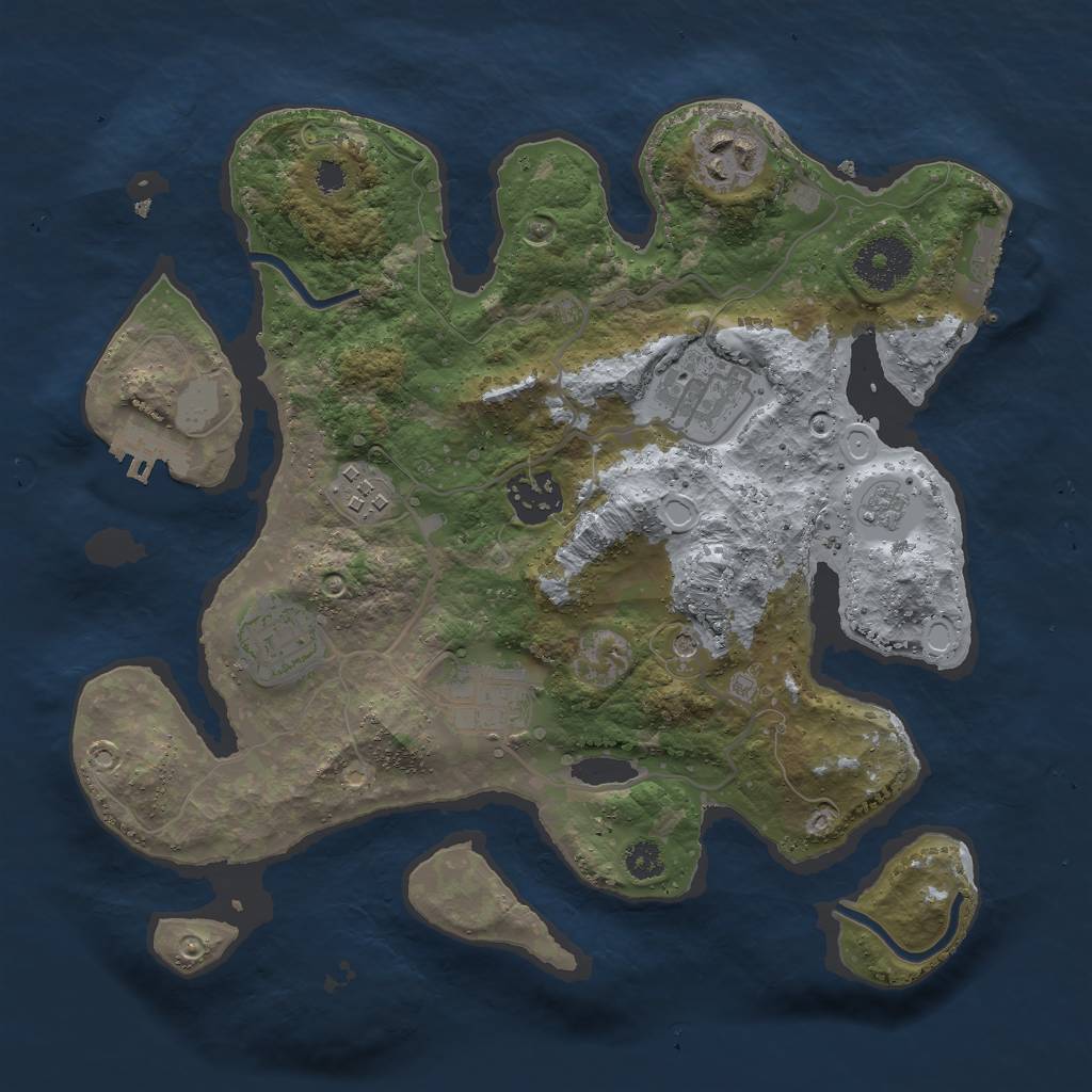 Rust Map: Procedural Map, Size: 3000, Seed: 32825, 15 Monuments