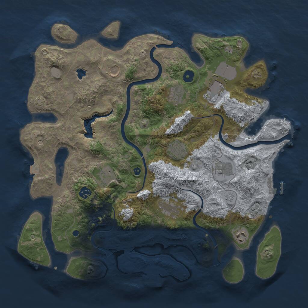 Rust Map: Procedural Map, Size: 4000, Seed: 1349627494, 16 Monuments