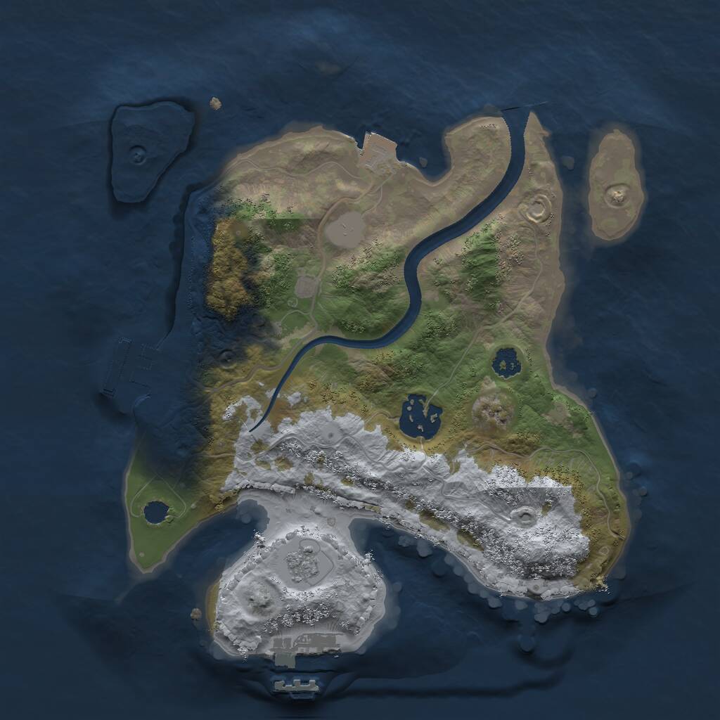 Rust Map: Procedural Map, Size: 2500, Seed: 5464567, 5 Monuments