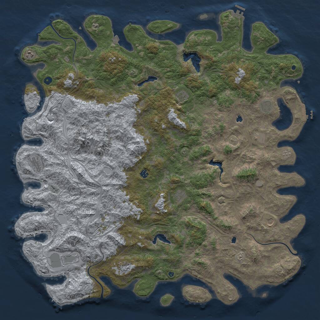 Rust Map: Procedural Map, Size: 6000, Seed: 1581620202, 17 Monuments
