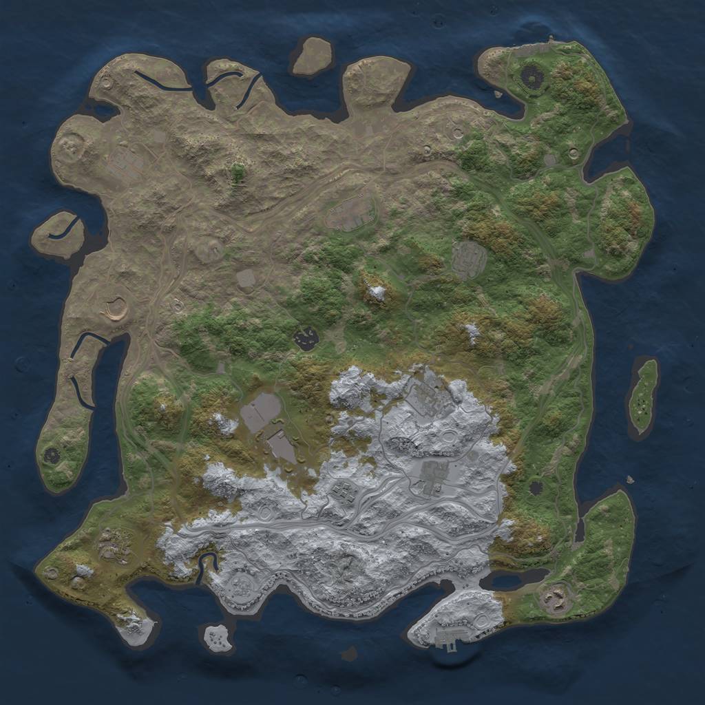 Rust Map: Procedural Map, Size: 4500, Seed: 103263816, 20 Monuments