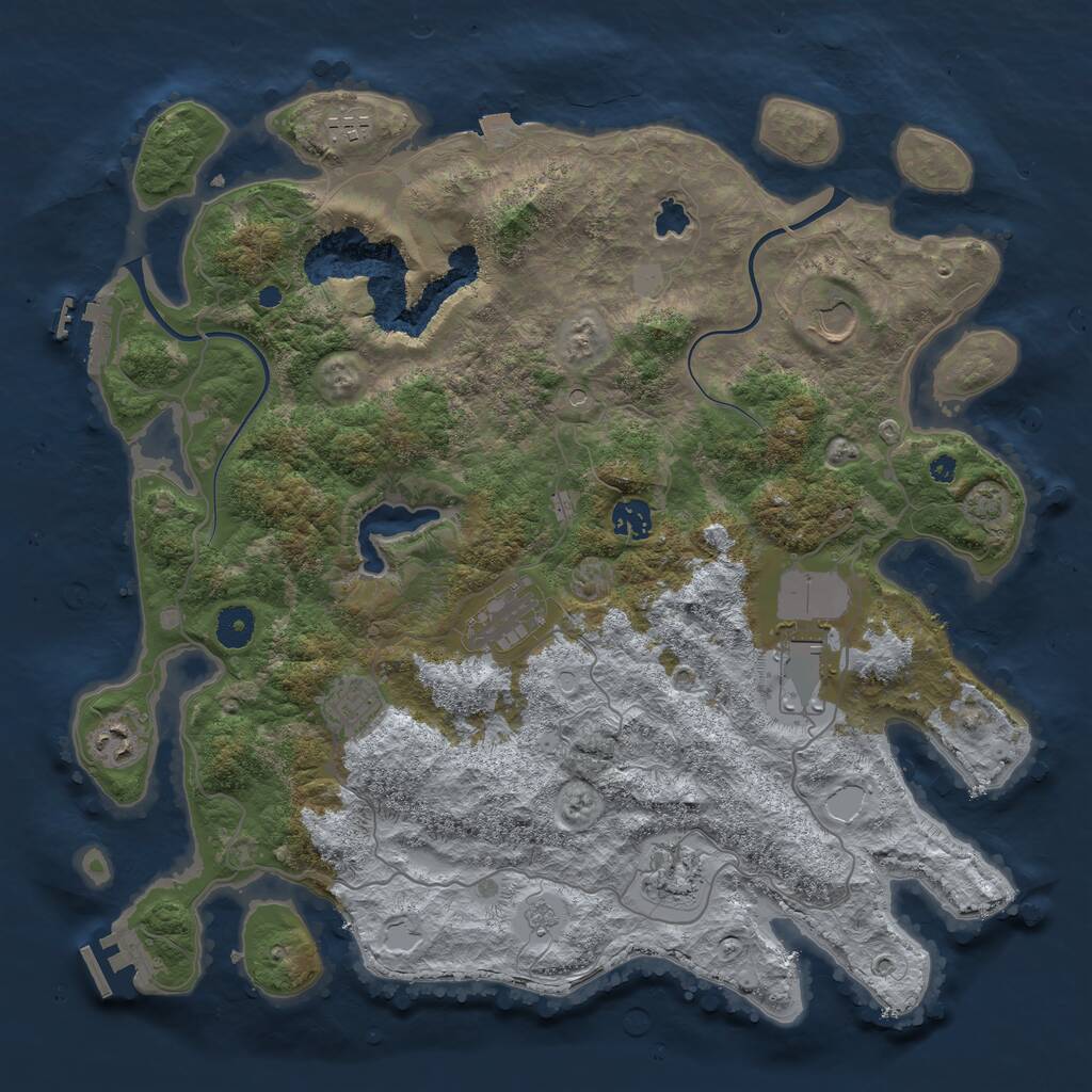 Rust Map: Procedural Map, Size: 4000, Seed: 118655359, 14 Monuments