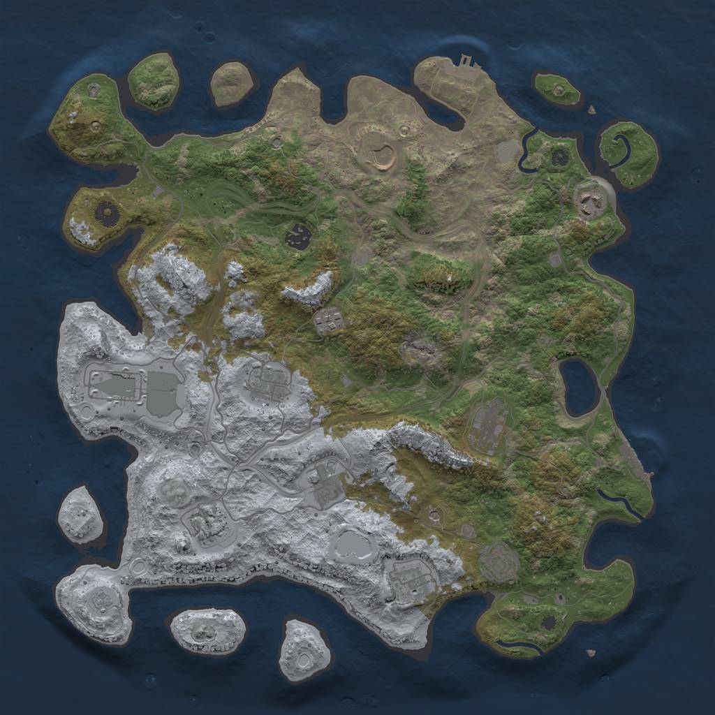 Rust Map: Procedural Map, Size: 4250, Seed: 253587555, 20 Monuments