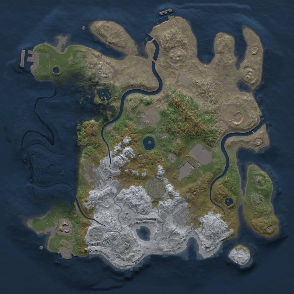 Rust Map: Procedural Map, Size: 3500, Seed: 6526118, 15 Monuments