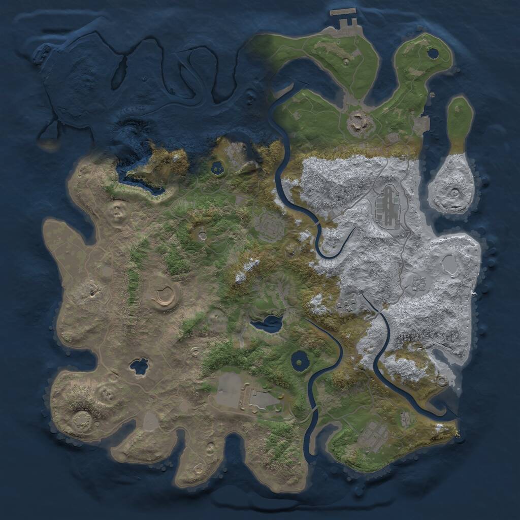 Rust Map: Procedural Map, Size: 4003, Seed: 420, 14 Monuments