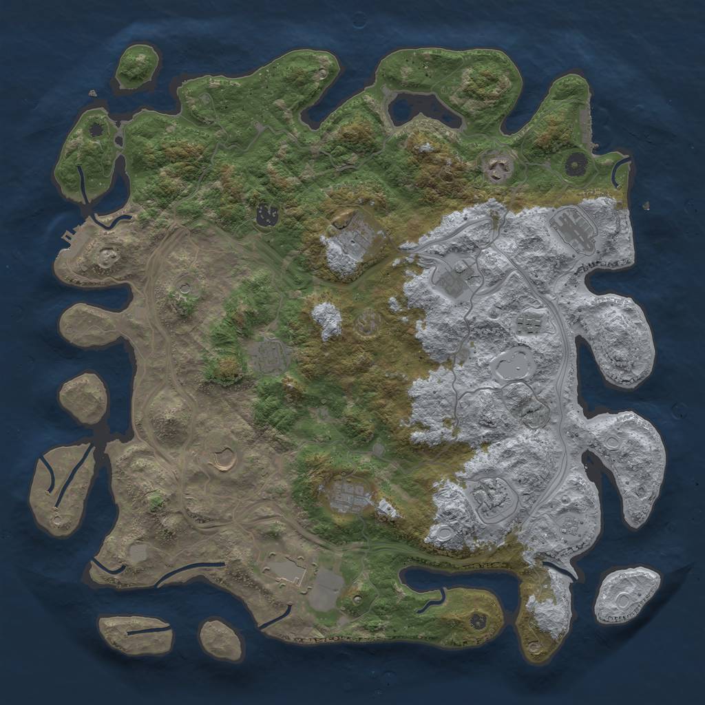 Rust Map: Procedural Map, Size: 4500, Seed: 568457721, 20 Monuments