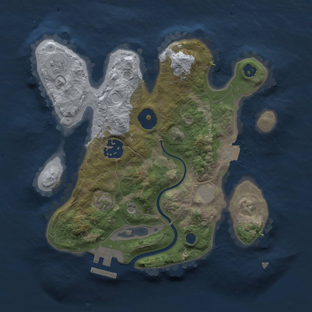 Rust Map: Procedural Map, Size: 2400, Seed: 25516123, 5 Monuments