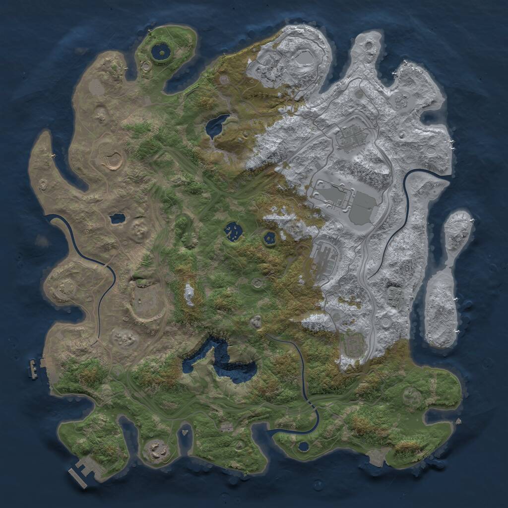 Rust Map: Procedural Map, Size: 4250, Seed: 690991081, 16 Monuments