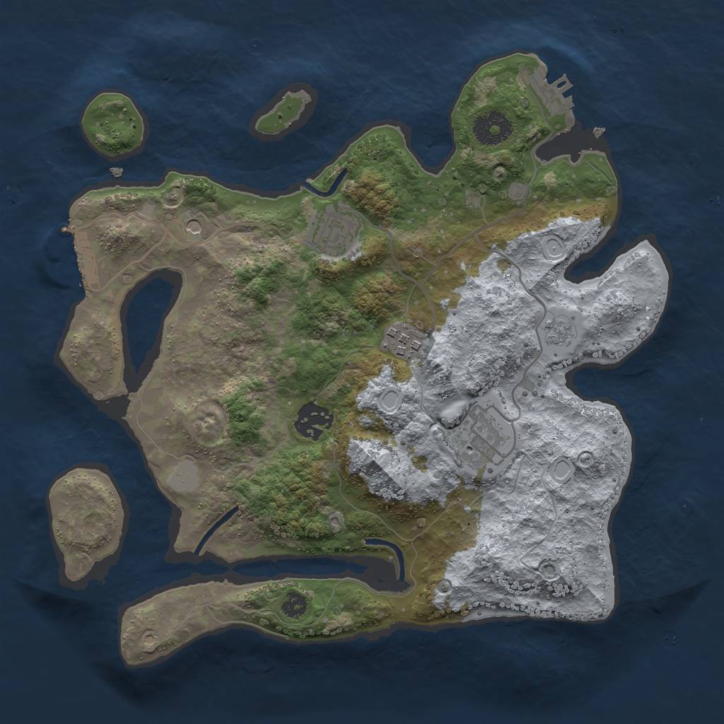 Rust Map: Procedural Map, Size: 3000, Seed: 11462, 11 Monuments