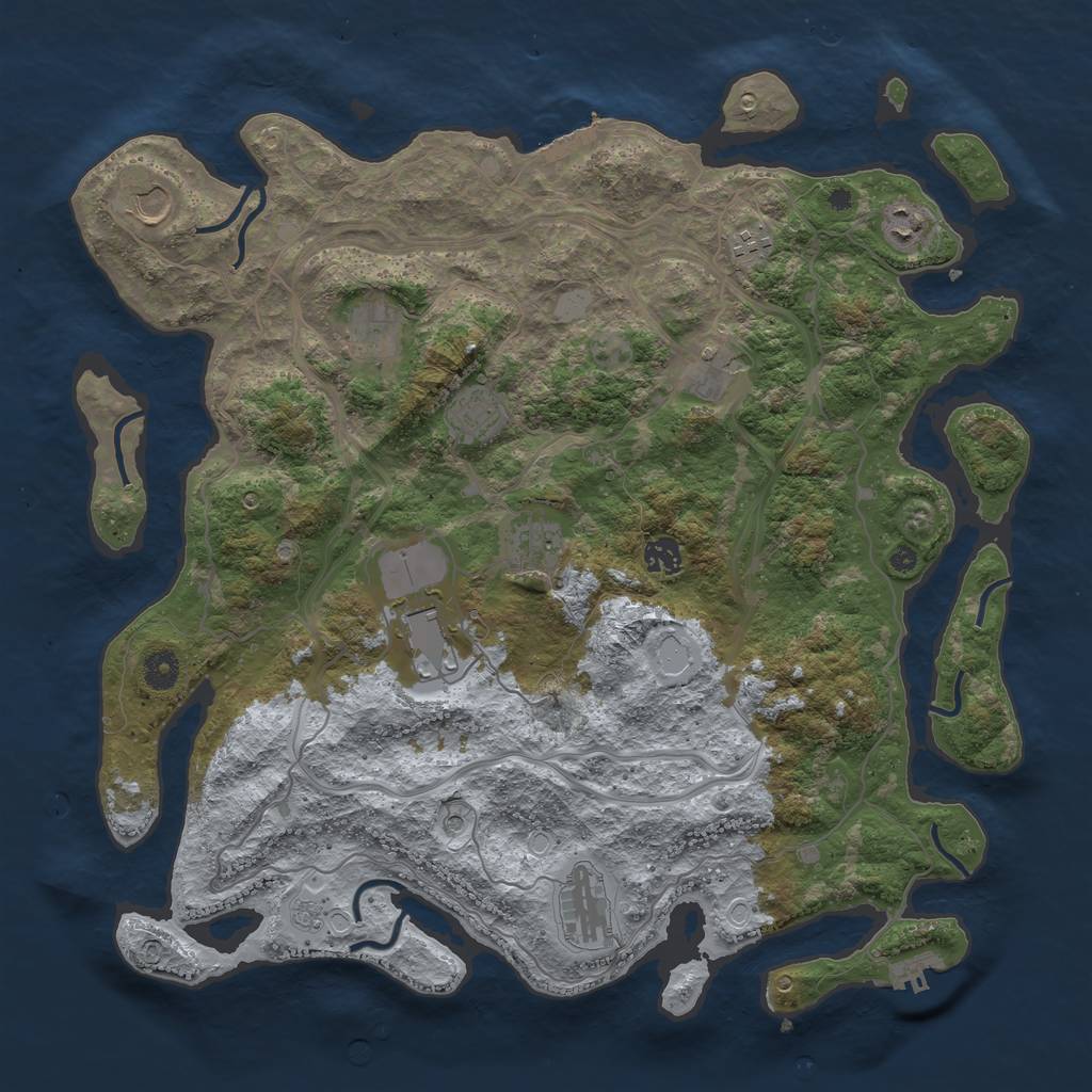 Rust Map: Procedural Map, Size: 4250, Seed: 45634322, 17 Monuments