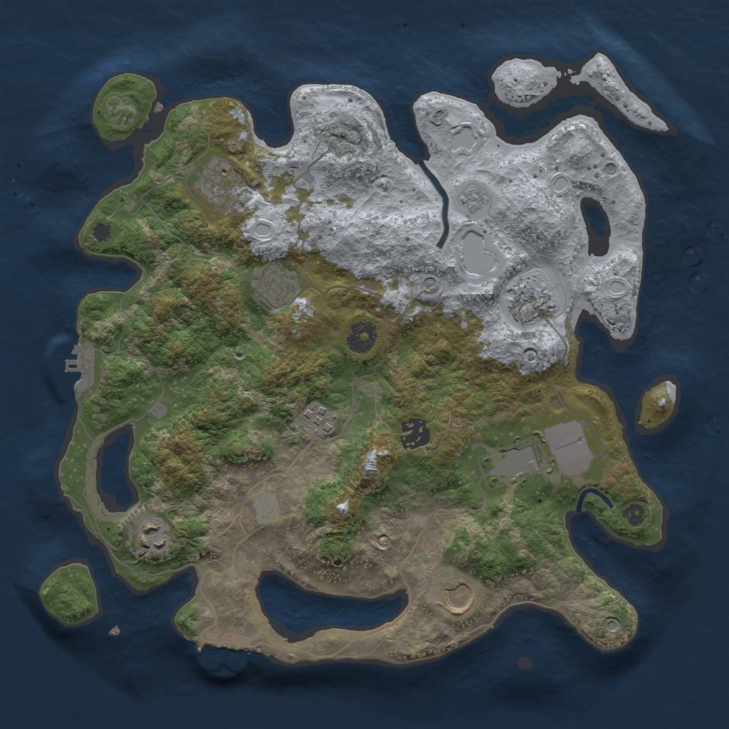 Rust Map: Procedural Map, Size: 3500, Seed: 52111560, 15 Monuments