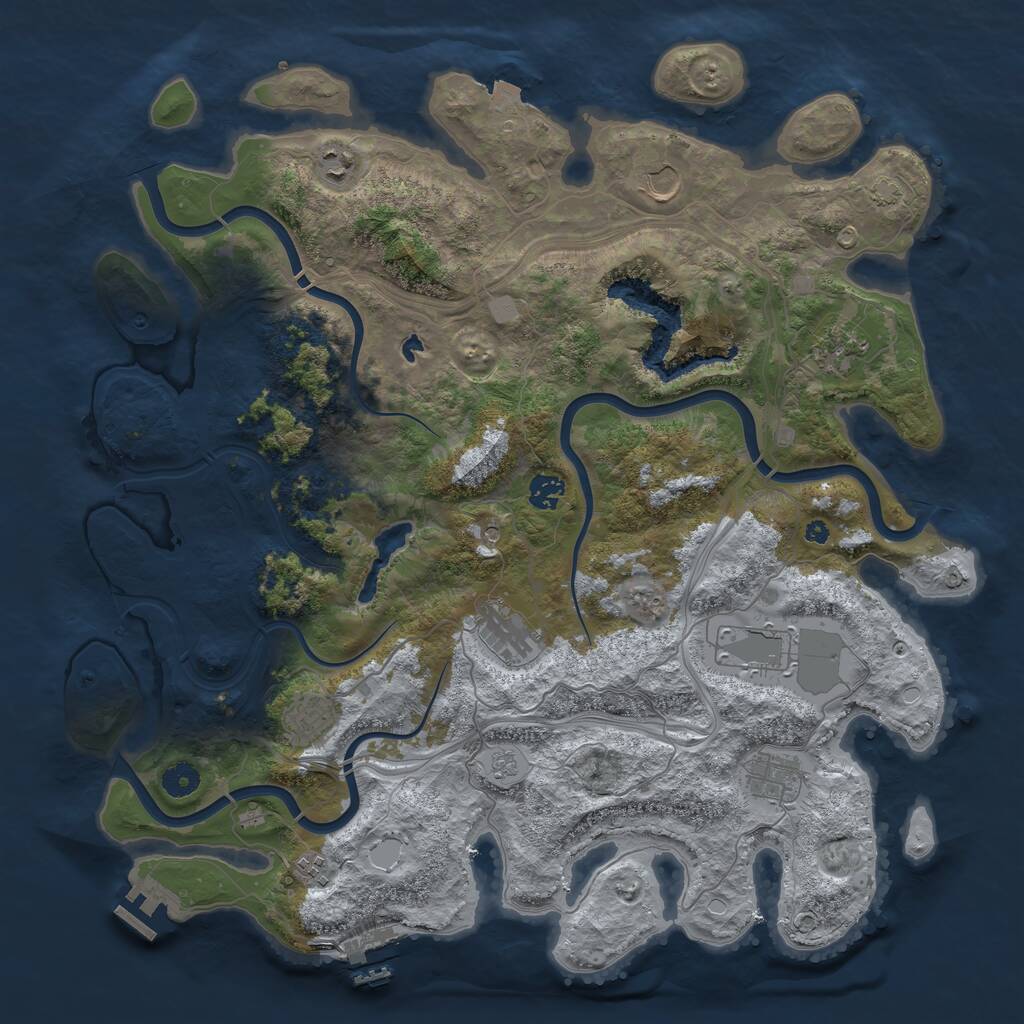 Rust Map: Procedural Map, Size: 4300, Seed: 935652461, 15 Monuments