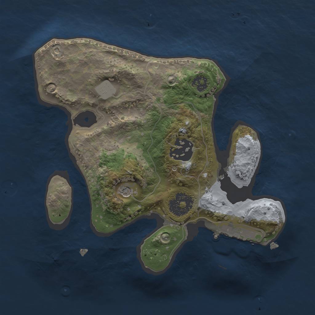 Rust Map: Procedural Map, Size: 2000, Seed: 84416, 8 Monuments