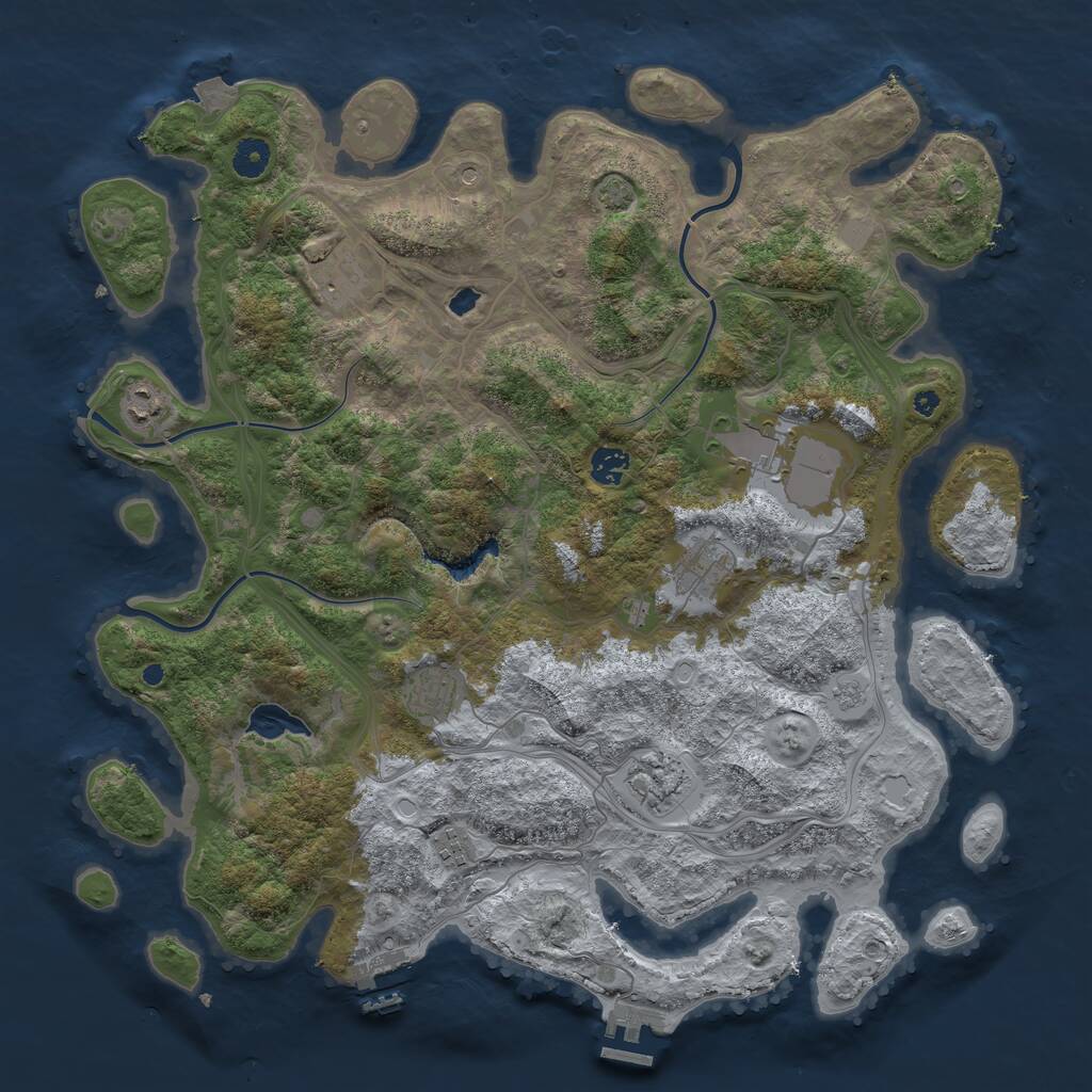 Rust Map: Procedural Map, Size: 4250, Seed: 2045685591, 14 Monuments