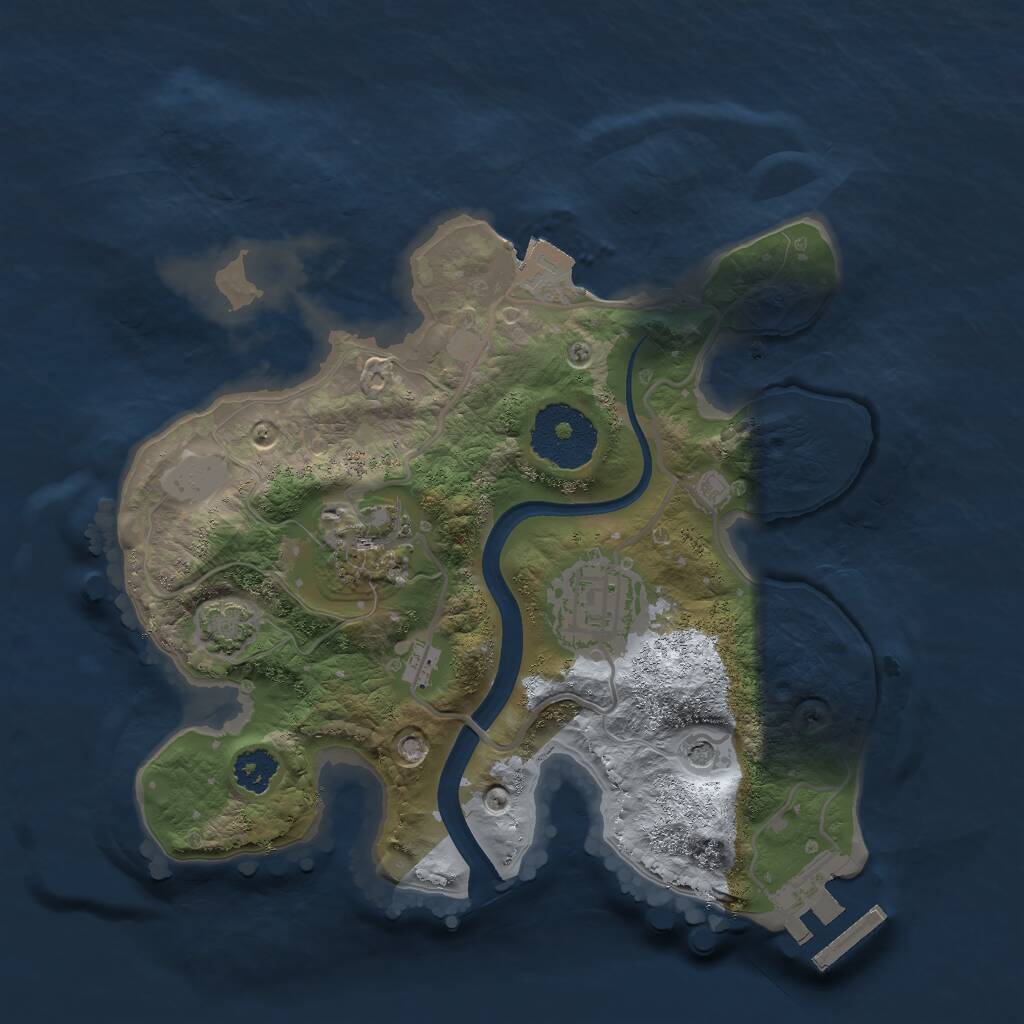 Rust Map: Procedural Map, Size: 2400, Seed: 672261319, 6 Monuments