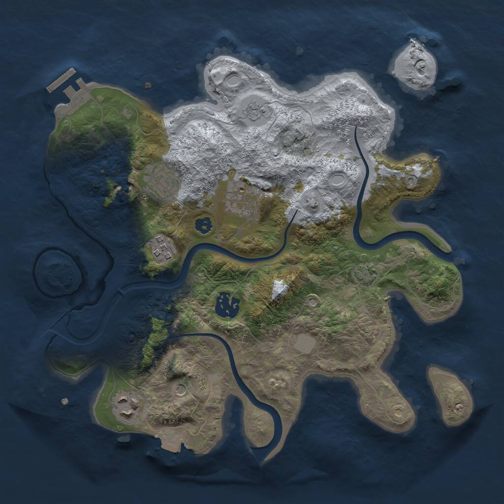 Rust Map: Procedural Map, Size: 3000, Seed: 889858560, 10 Monuments