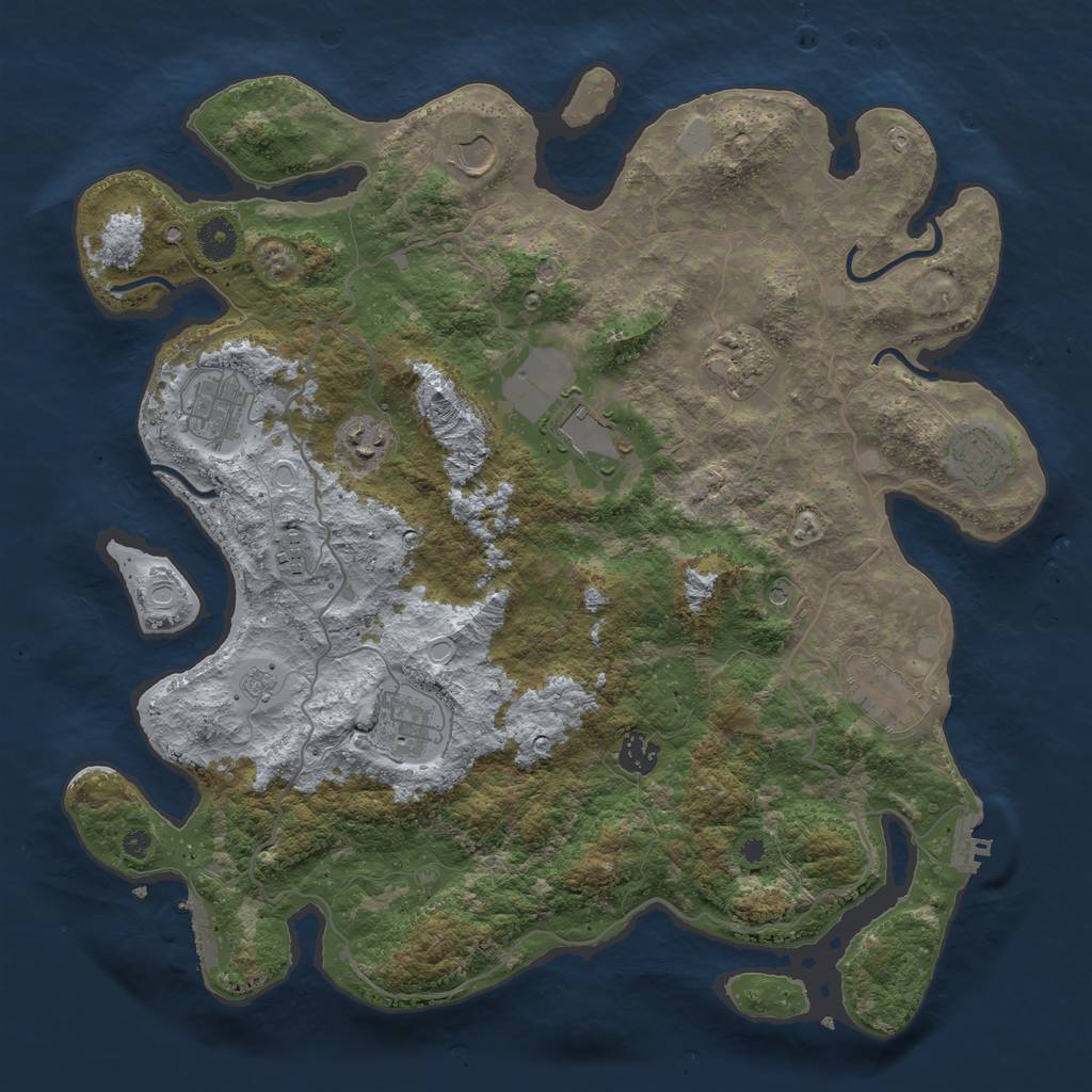 Rust Map: Procedural Map, Size: 4000, Seed: 419341206, 19 Monuments