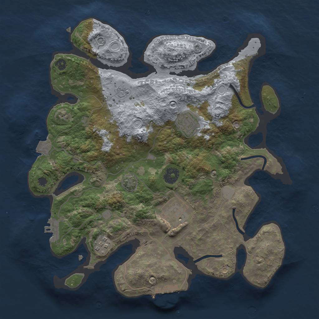 Rust Map: Procedural Map, Size: 3000, Seed: 1699758552, 11 Monuments