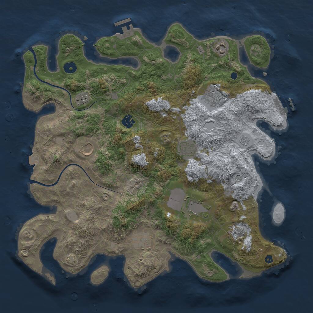 Rust Map: Procedural Map, Size: 3800, Seed: 112754404, 15 Monuments