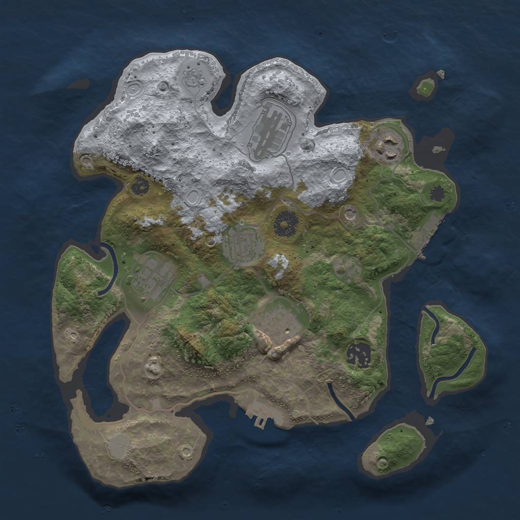 Rust Map: Procedural Map, Size: 3000, Seed: 1586430033, 15 Monuments