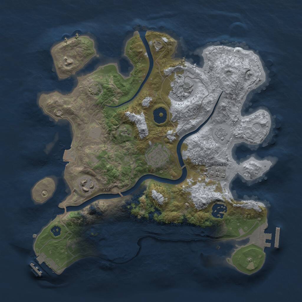 Rust Map: Procedural Map, Size: 3000, Seed: 6914308, 10 Monuments