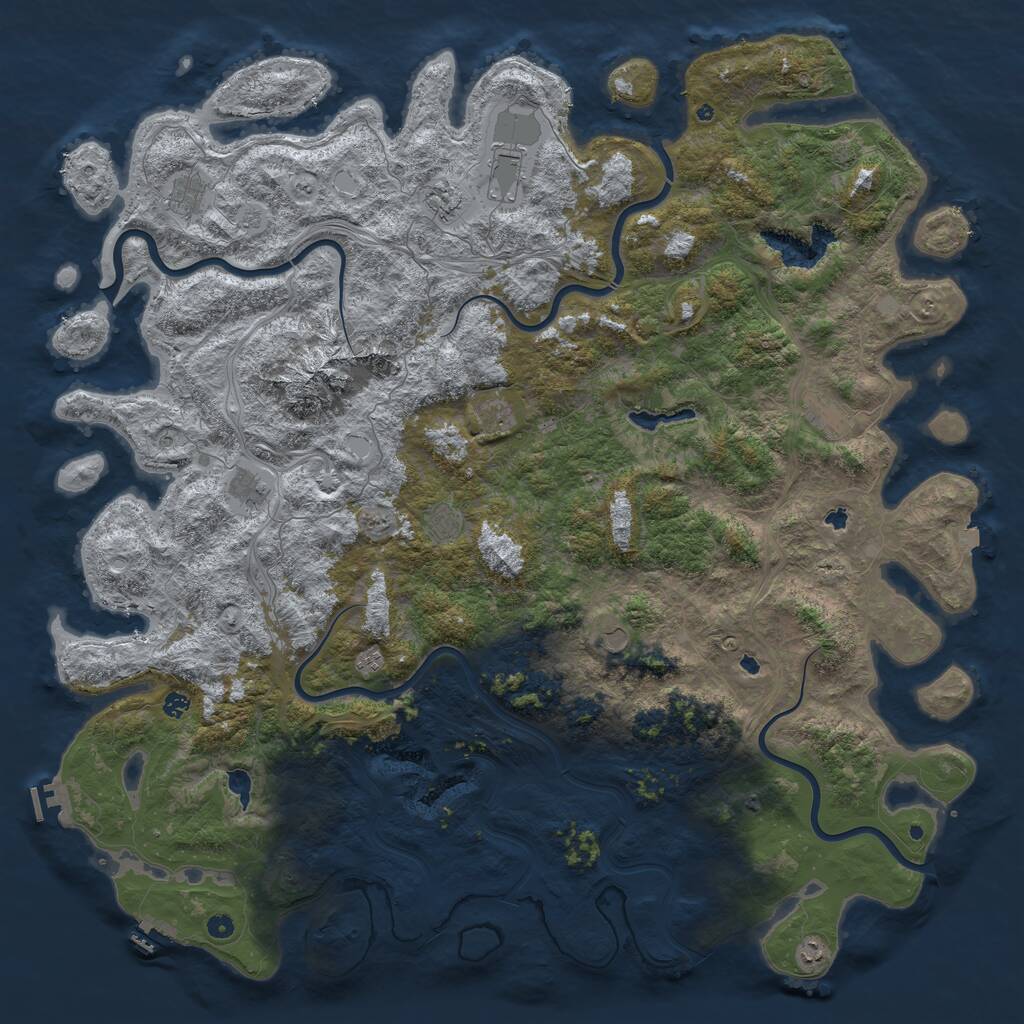 Rust Map: Procedural Map, Size: 6000, Seed: 768, 17 Monuments