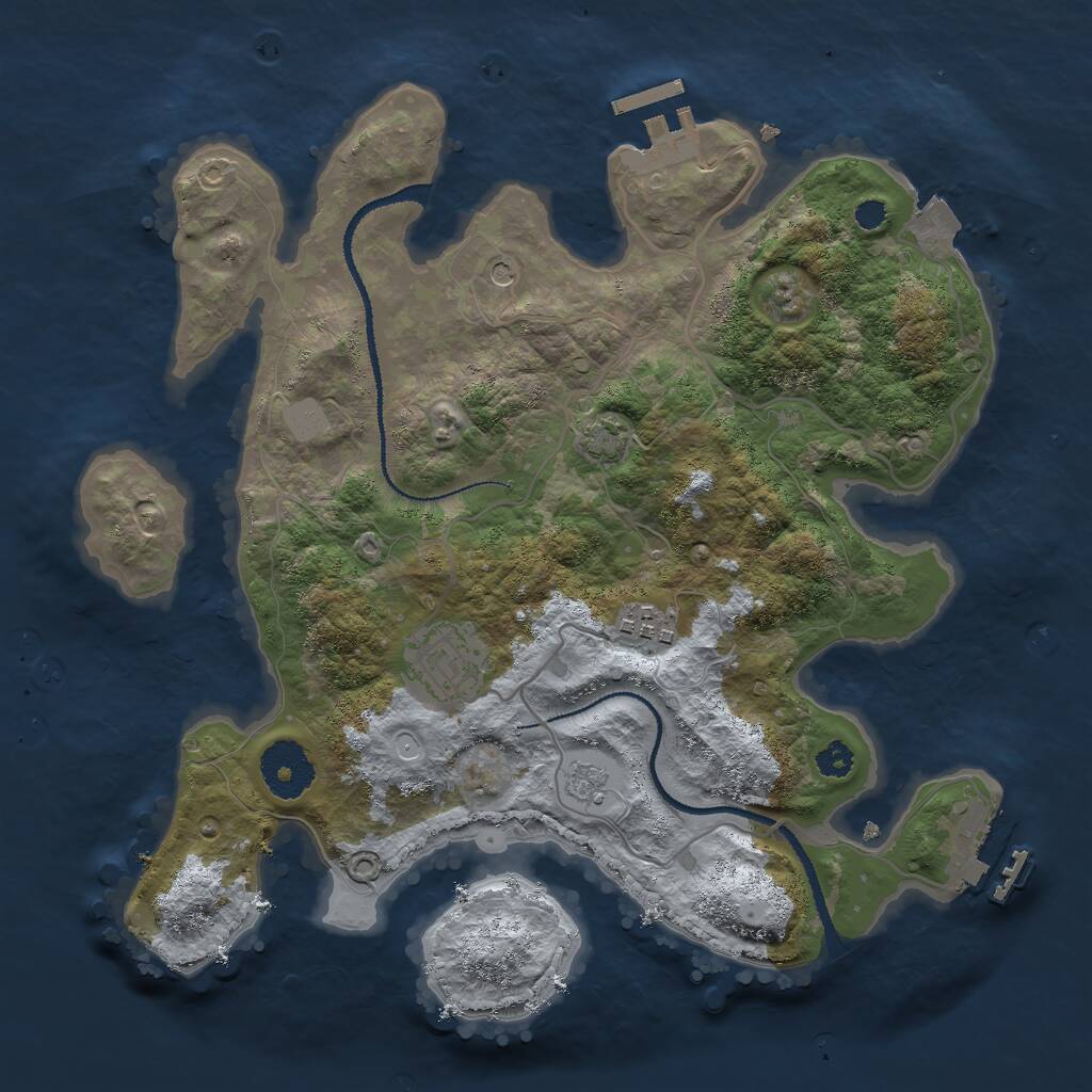Rust Map: Procedural Map, Size: 3000, Seed: 4835602, 8 Monuments