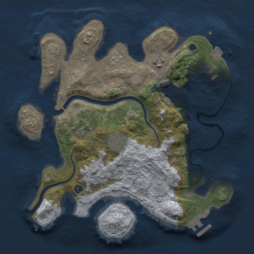 Rust Map: Procedural Map, Size: 3000, Seed: 4835602, 10 Monuments